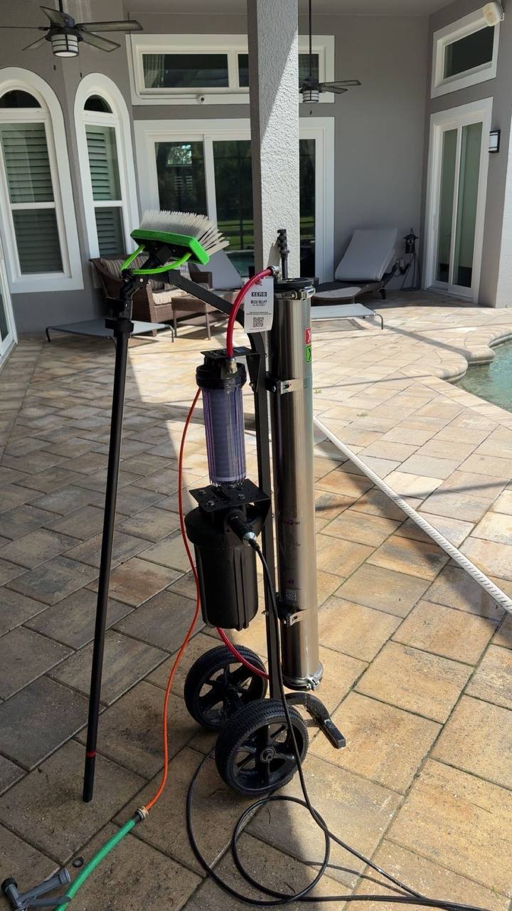 ShinePro's Xero DI pure-water system and water-fed pole setup
